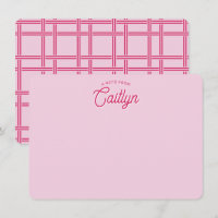 Bright Script Pink Basket Weave Personalised Flat