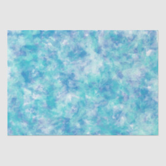 Bright Sea Blue Tone Watercolor Marbled Tissue Paper