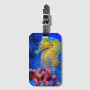 Bright Seahorse Hippocampus Luggage Tag
