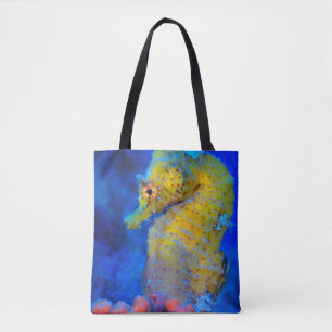 Bright Seahorse Hippocampus Tote Bag