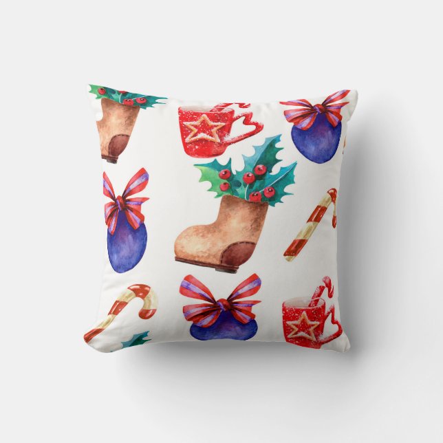 Bright, seamless New Year's pattern of candies, ba Cushion (Front)