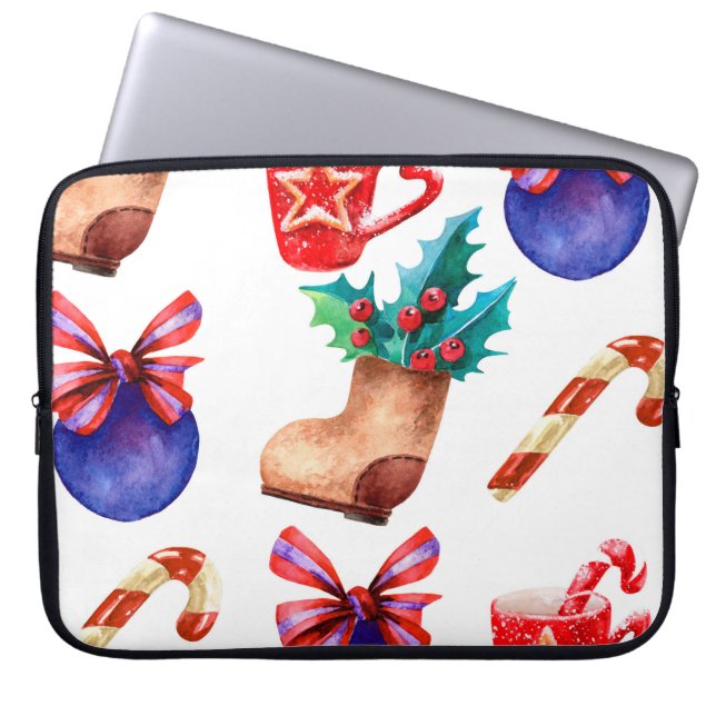 Bright, seamless New Year's pattern of candies, ba Laptop Sleeve (Front)