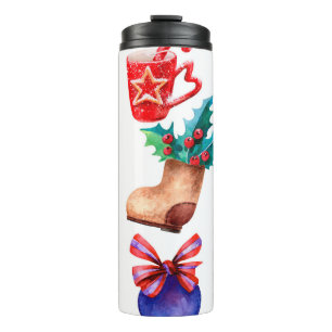 Bright, seamless New Year's pattern of candies, ba Thermal Tumbler
