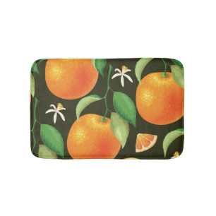 Bright seamless orange pattern design. bath mat