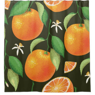 Bright seamless orange pattern design. shower curtain