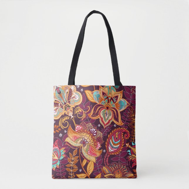 Bright seamless pattern in paisley style. Colorful Tote Bag (Front)