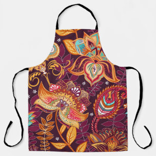 Bright seamless pattern in paisley style. Colourfu Apron
