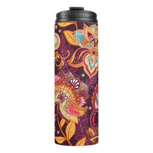 Bright seamless pattern in paisley style. Colourfu Thermal Tumbler