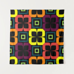 Bright seamless pattern with colorful flowers on a tapestry