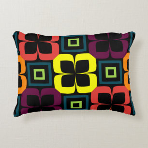 Bright seamless pattern with colourful flowers on decorative cushion