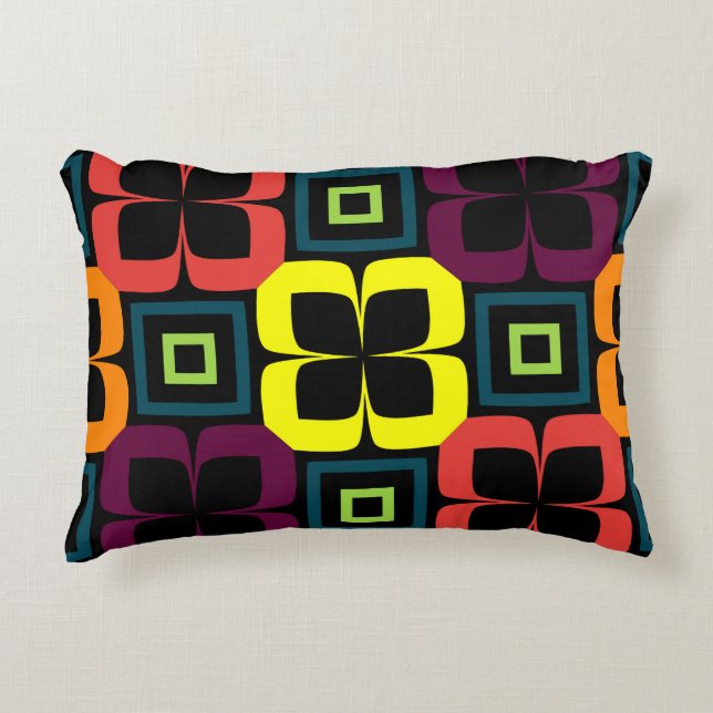 Bright seamless pattern with colourful flowers on  decorative cushion (Front)