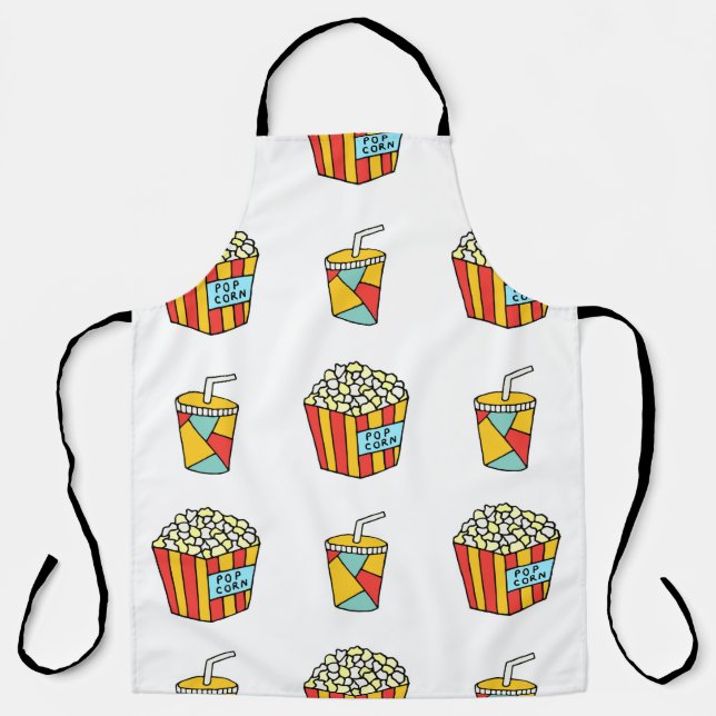 Bright seamless pattern with food for watching mov apron (Front)