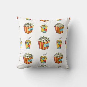 Bright seamless pattern with food for watching mov cushion