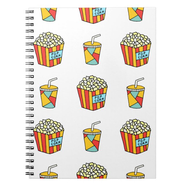 Bright seamless pattern with food for watching mov notebook (Front)