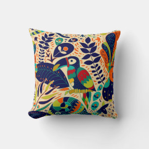 Bright seamless pattern. Yellow floral background. Cushion