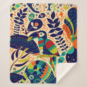Bright seamless pattern. Yellow floral background. Sherpa Blanket