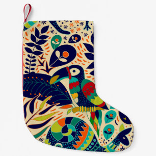 Bright seamless pattern. Yellow floral background. Small Christmas Stocking