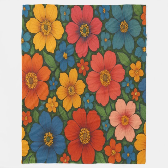 Bright Seamless Wildflower Pattern  Fleece Blanket (Front)