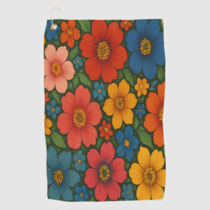 Bright Seamless Wildflower Pattern  Golf Towel