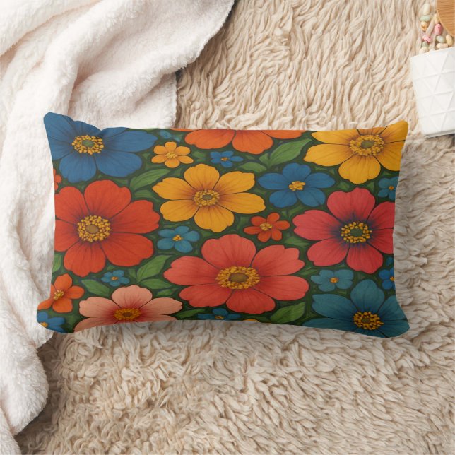 Bright Seamless Wildflower Pattern  Lumbar Cushion (Blanket)