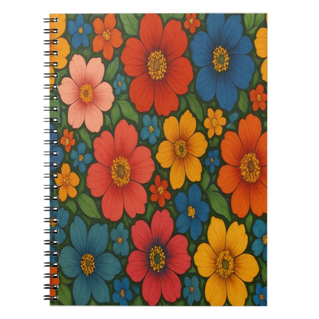Bright Seamless Wildflower Pattern  Notebook (Front)