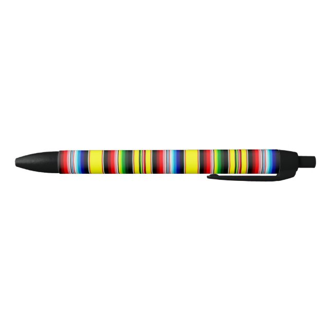 Bright serape stripes black ink pen (Bottom)