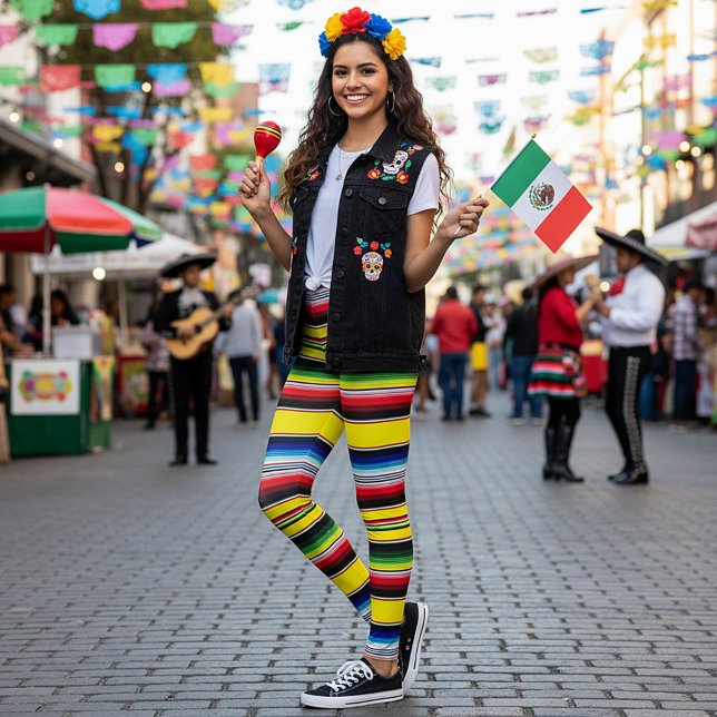Bright serape stripes leggings (Creator Uploaded)