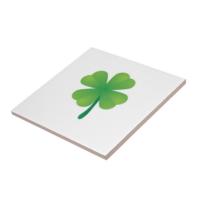 Bright Shamrock Saint Patrick's Ceramic Tile (Side)