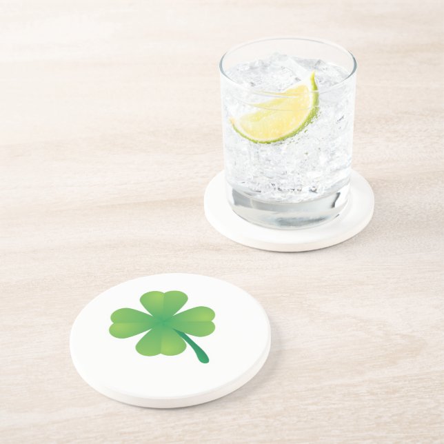 Bright Shamrock Saint Patrick's Coaster (Side)