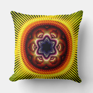 Bright shining psychedelic ornament cushion