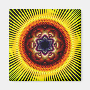 Bright shining psychedelic ornament magnet