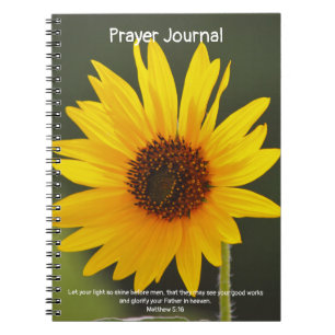 Bright Shining Sunflower Bible Verse Prayer Notebook