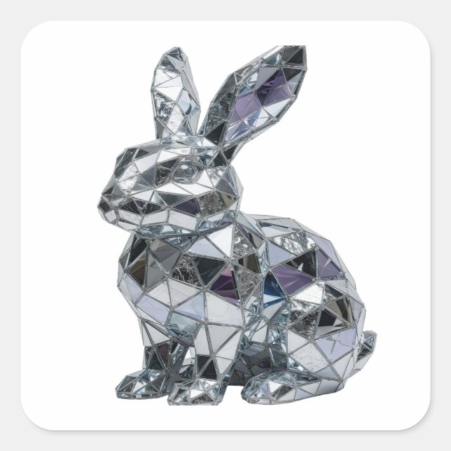 Bright Silver Abstract Gift Sticker (Front)