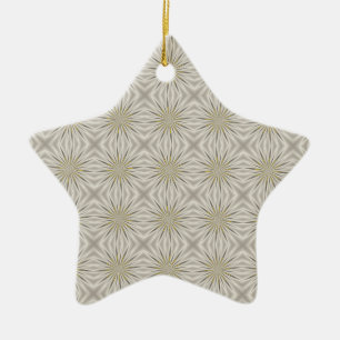 Bright Silver Christmas Stars Ceramic Tree Decoration