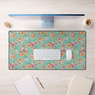 Bright Sketch Floral Pattern Desk Mat