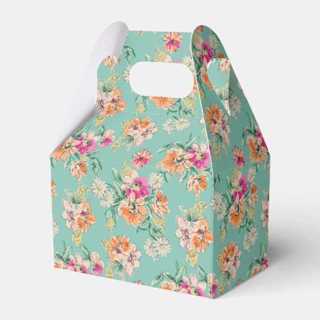 Bright Sketch Floral Pattern Favour Box (Front Side)
