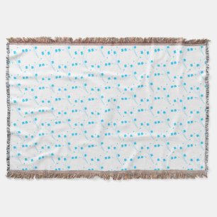 Bright Sky Blue Flowers, Small Floral Print Throw Blanket