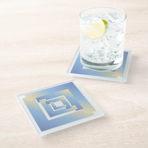 bright sky colours glass coaster