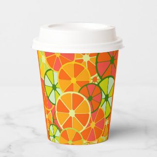 Bright Sliced Citrus Print Paper cup