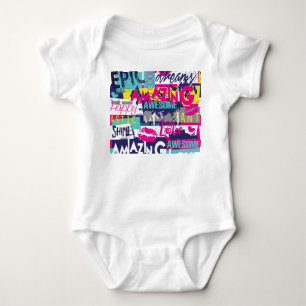 Bright Slogan: Seamless Abstract Fashion Baby Bodysuit