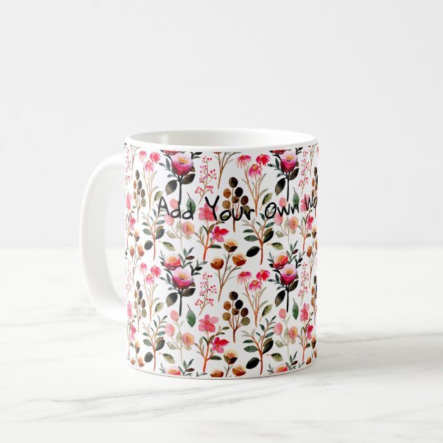 Bright small flower watercolor gifts coffee lover coffee mug (Front Left)