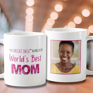 Bright Smile Mum - Pink Floral Birthday Gift Coffee Mug