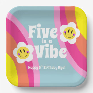 Bright Smiley Five is A Vibe Party Plate