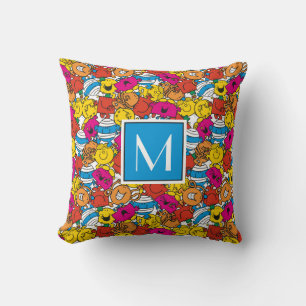 Bright Smiling Faces   Monogram Cushion