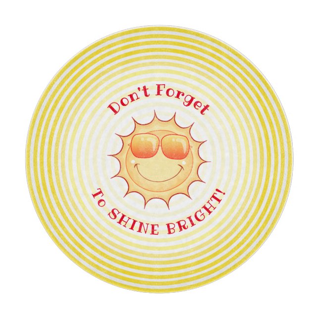 Bright Smiling Sun Cutting Board (Front)