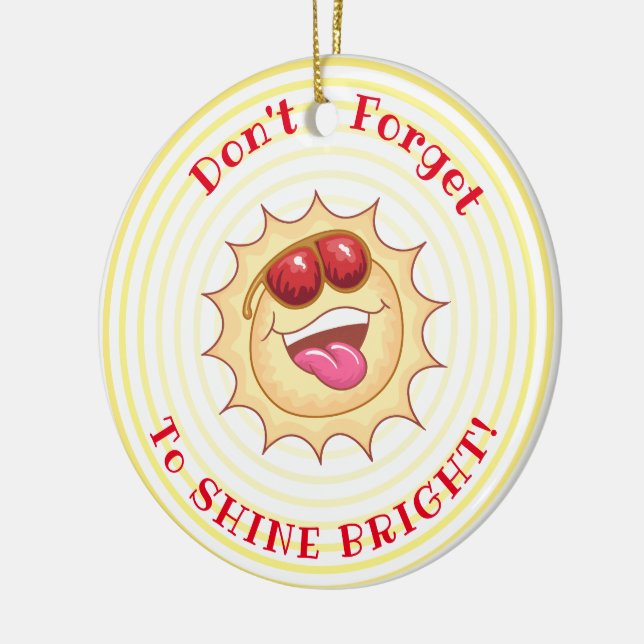 Bright Smiling Sunshine Ceramic Ornament (Left)