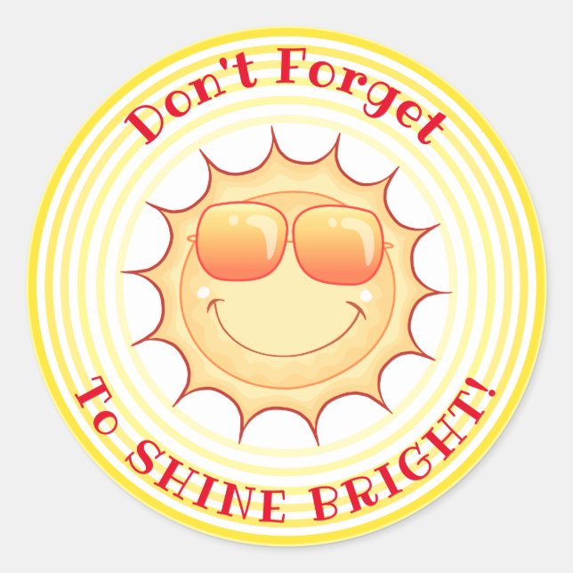 Bright Smiling Sunshine Classic Round Sticker (Front)