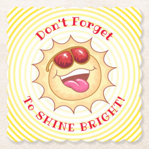 Bright Smiling Sunshine Paper Coaster