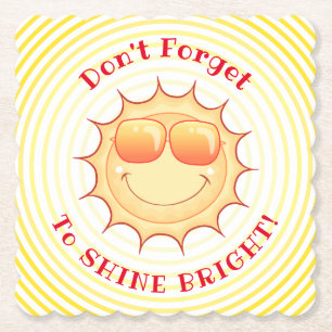 Bright Smiling Sunshine Paper Coaster
