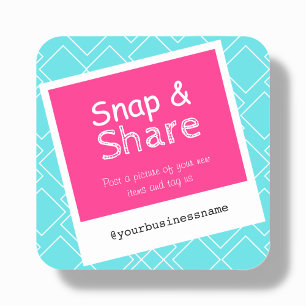 Bright Snap & Share Social Media Business Labels